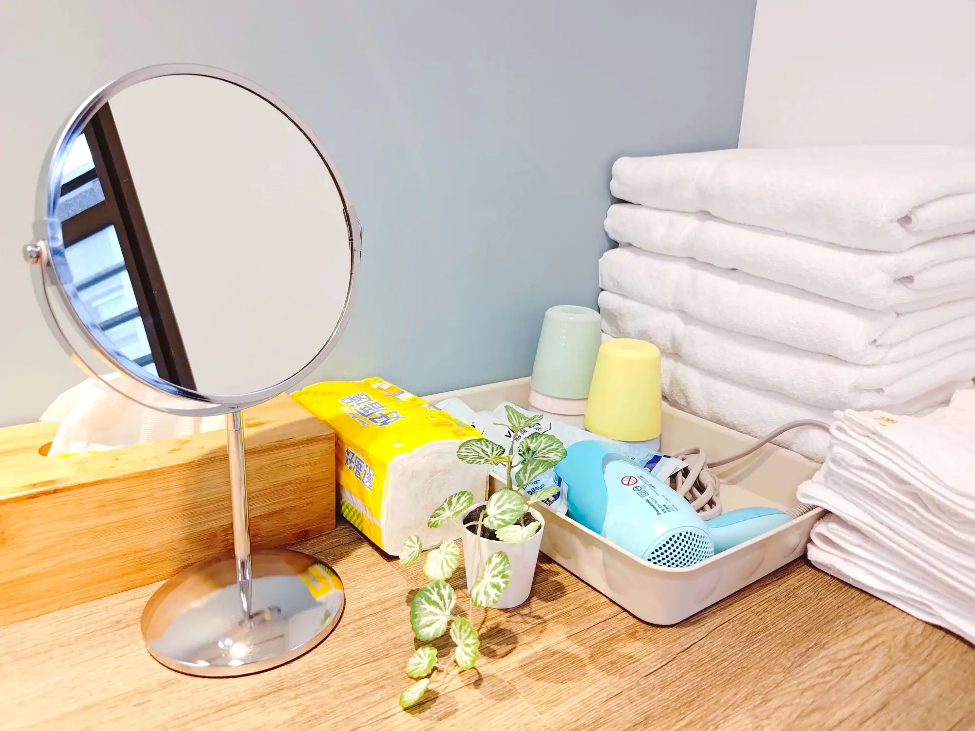 煦願民宿提供高品質大小毛巾備品